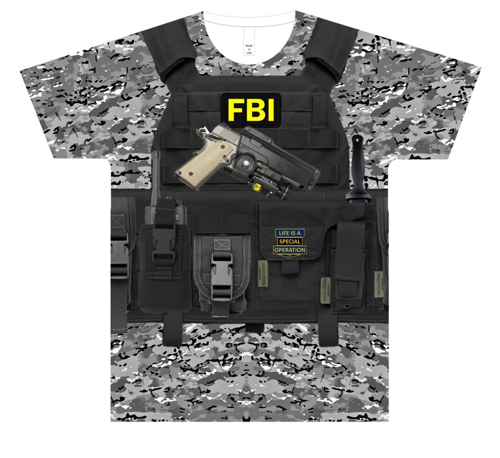 FBI Body Armor T Shirt by Life is a Special Operation Front HD Mockup