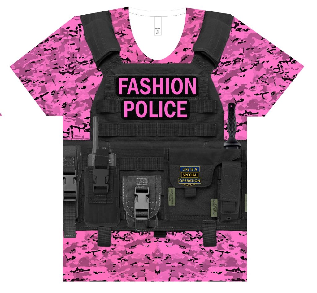 Fashion Police Body Armor T Shirt by Life is a Special Operation Front HD Mockup