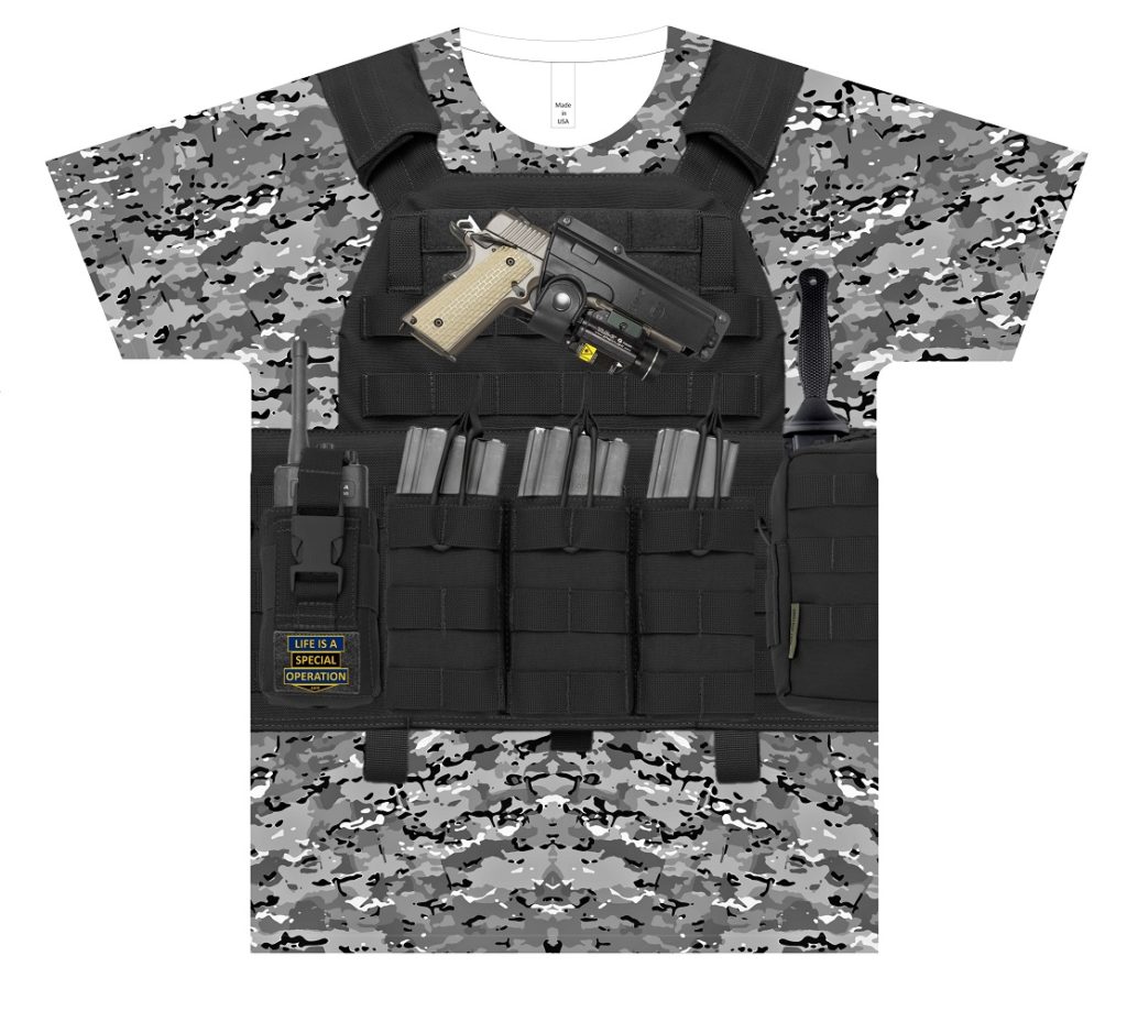 Night Warrior Body Armor T Shirt by Life is a Special Operation Front HD Mockup