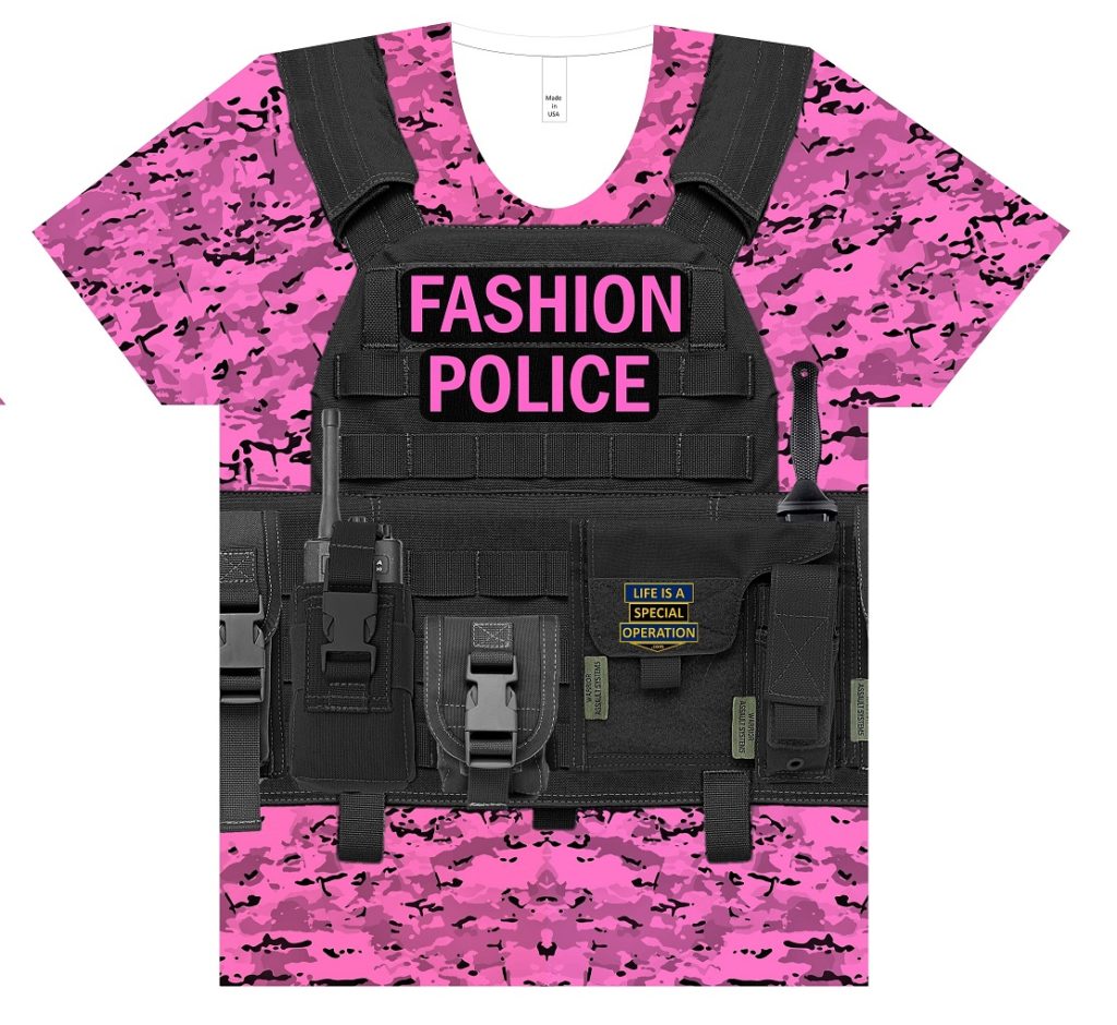 Fashion Police Body Armor T Shirt by Life is a Special Operation Front HD Mockup