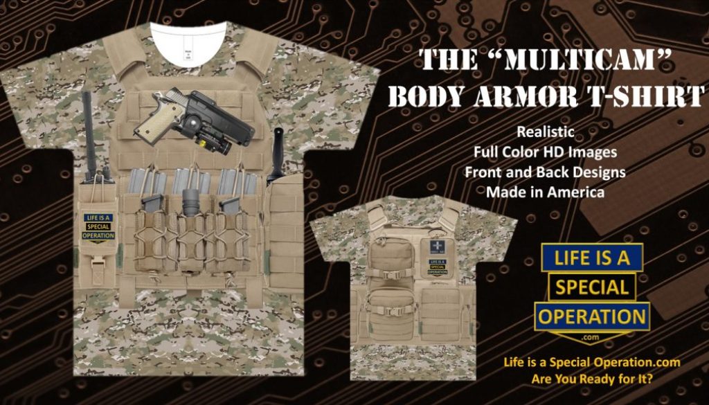 Multicam Body Armor T Shirt by Life is a Special Operation