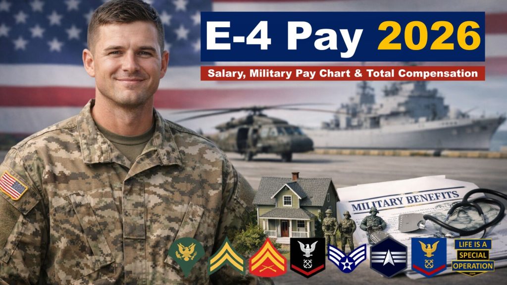 E4 Military Pay 2026 All Branches by Life is a Special Operation