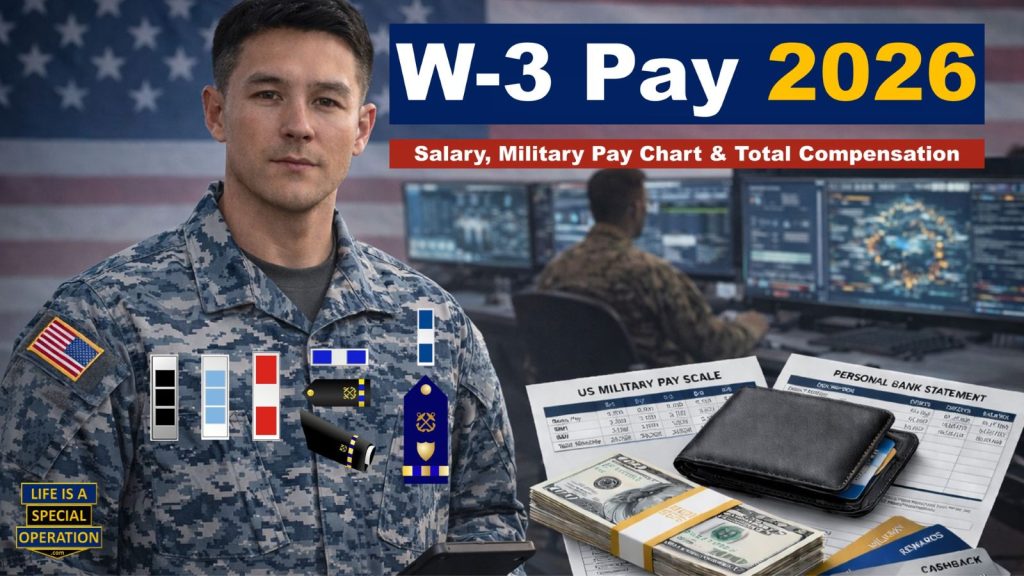 W3 Military Pay 2026 All Branches by Life is a Special Operation